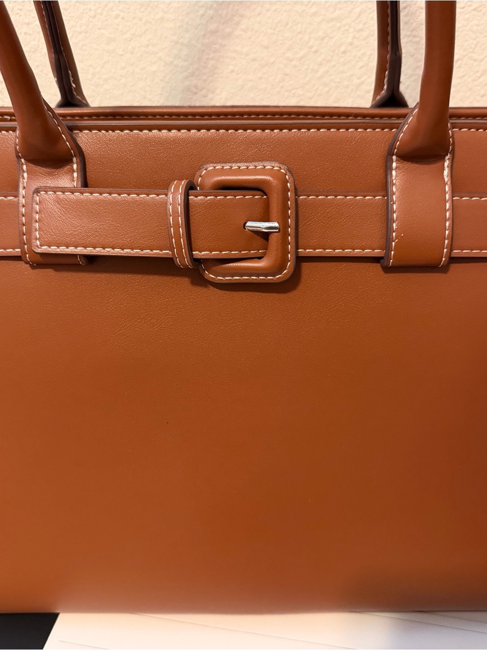 The Odelia – Black Vegan Leather Tote Bag